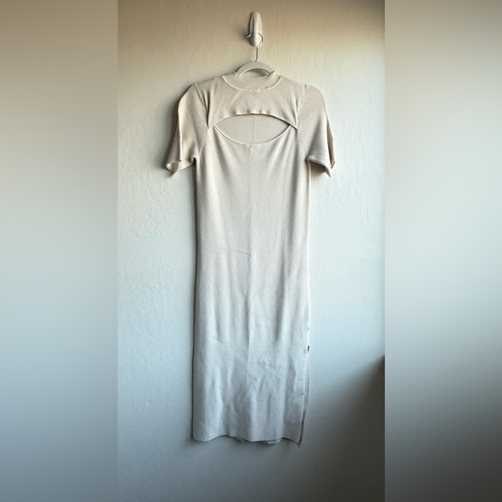 Leith Cream Keyhole Knit Dress